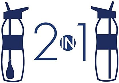 1010-BL-2PK Curve 2-in-1 Filtered Water Bottle with Grip (2 Pack), 26 oz, Blue