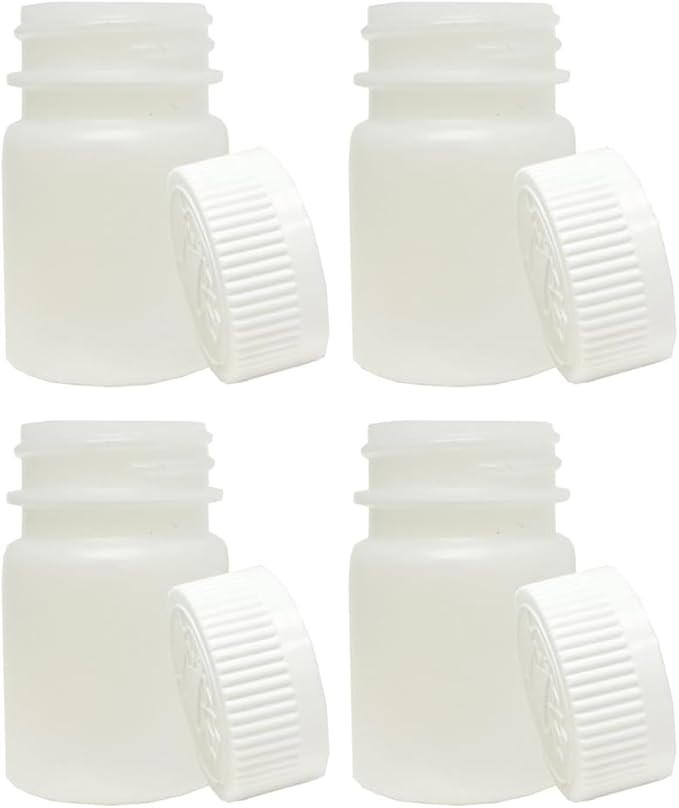 4 Empty Clear Plastic Pill Bottles Medicine Container Vitamin Capsule Holder 2oz