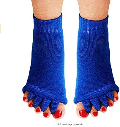 AIBEARTY 3 Pairs Yoga Sport Gym Five Toe Separator Socks Foot Massage Toeless Socks