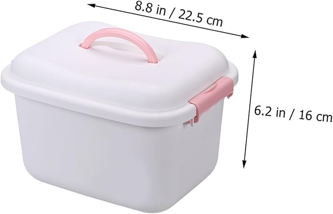 Alipis 1pc Plastic Medicine Box Medicine Storage Cabinet Portable Storage Box Family Plastic Organizer Portable Kit Case Emergency Case White