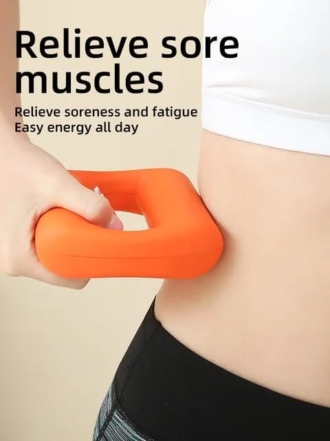 Handheld Body Massager for Pain Relief – Deep Tissue Massage Gun with Auto Shut-Off, 5 Intensity Levels – Muscle Recovery Tool for Workout, Sports & Travel – Small Portable Massager (Orange)