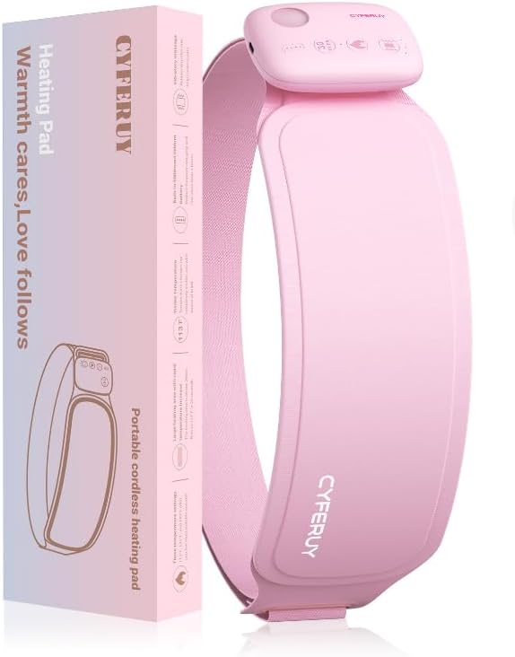Upgrade Portable Heating Pad for Period Cramps, 5000mAh Portable Cordless Menstrual Heating Pad, Heating Pads for Neck, Back, Shoulder, Gift for Women Girls (98 * 12 * 2)