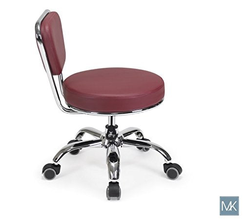 MAYAKOBA Dayton Pedicure Stool (Red) Pneumatic, Adjustable Height, Perfect for Nail Salon, Pedicure spa