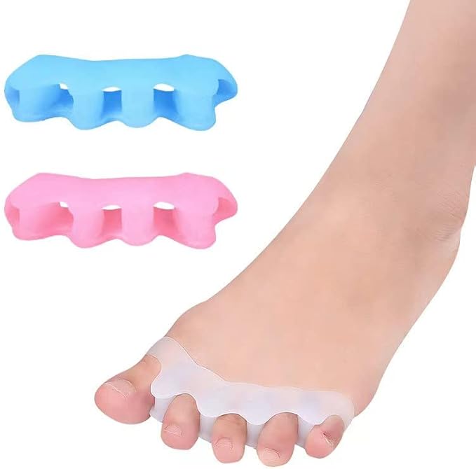 Toe Separators for Functional Fitness Athletes - Toe Straighteners for Foot Pain Relief and Plantar Fasciitis - Fix Feet - Fix Toes - Fix Bunions - Toe Spacers for Crossfit Pink-A