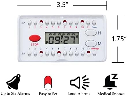 e-Pill 4 Times a Day x 7 Day Weekly Pill Organizer, Vitamin and Medicine Pill Box Reminder - with Timer