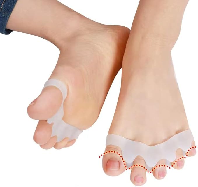 Toe Separators for Functional Fitness Athletes - Toe Straighteners for Foot Pain Relief and Plantar Fasciitis - Fix Feet - Fix Bunions - Toe Spacers for Crossfit White-A