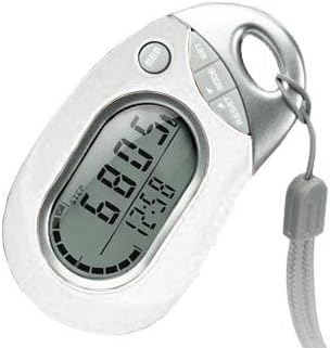 PE771 Walking 3D Pedometer with Clip and Strap | 7 Day Memory, Accurate Step Counter, Walking Distance Miles/Km, Calorie Counter, Target Goal, Active Time