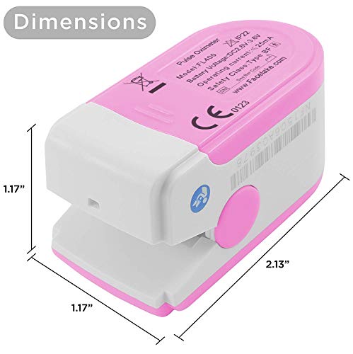® FL400P Pulse Oximeter with Carrying Case, Batteries, Neck/Wrist Cord - Pink