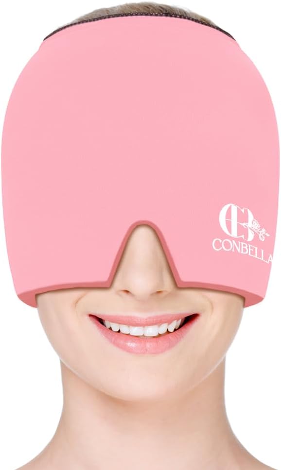 Bundle of Migraine Relief Cap, Soothing Headache Ice Face Mask Products, Hot and Cold Therapy, Migraine Headache Relief Cap for Migraine, Sinus, Puffy Eyes, Tension, Stress and Hangover
