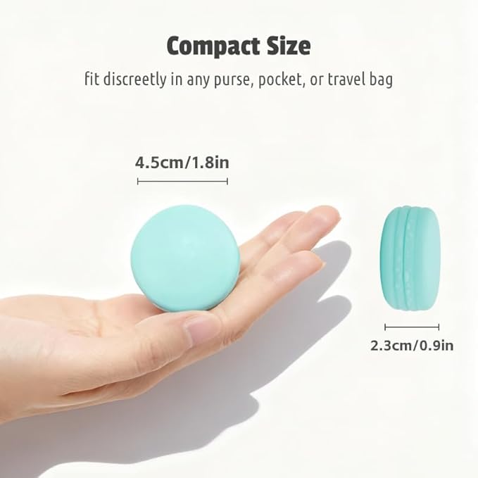 4pc Small Discreet Pill Organizer for Purse & Pocket, Cute Macaron Shaped Pill Case, Lightweight Daily Vitamin Box, Funny Airtight Moistureproof Medicine Container