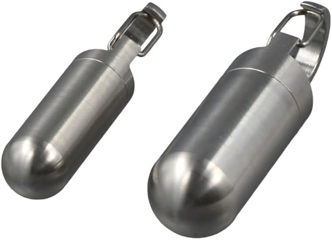 2Pcs Stainless Steel Mini Pill Case Sealed Storage Box, Portable Waterproof Small Pocket Pill Case Capsules Organizer