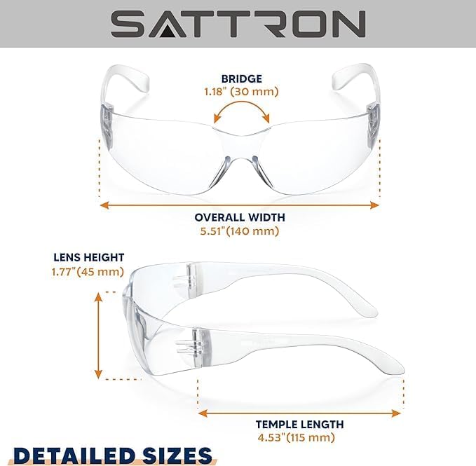 3 Pack Clear Safety Glasses, ANSI Z87.1 Eye Protection for Women Men, Scratch & Impact Resistant Protective Eyewear