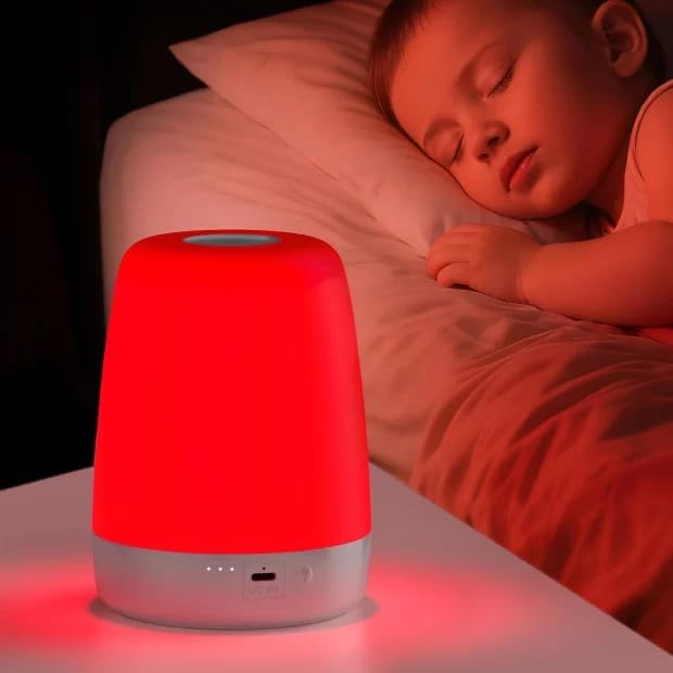 Baby Red-Light Night Light: 670m Red Light Therapy for Sleep in Bedroom & Nursery - Stimulates Melatonin Production for Deeper Sleep for Adults & Kids (White)