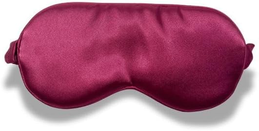 Funky Junque Adjustable Satin Sleep Mask Filled Eye Mask Blocks Light, Lightweight for Women, Bride Sleep Mask - Fuschia