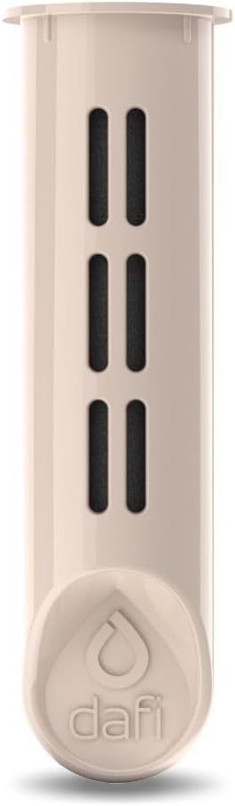 Dafi Filtered Water Bottle with Straw 24 oz - Sports Water Bottle Reusable with Carbon Filter for Travel, Gym, Daily Use - Leakproof, BPA-Free with Hypoallergenic Mouthpiece & Carrying Handle - Beige
