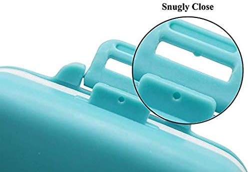Small Pill Box Supplement Case for Pocket or Purse - 3 Removable Compartments Travel Medication Carry Case - Daily Vitamin Organizer Box (Pink+White+Blue+Green)