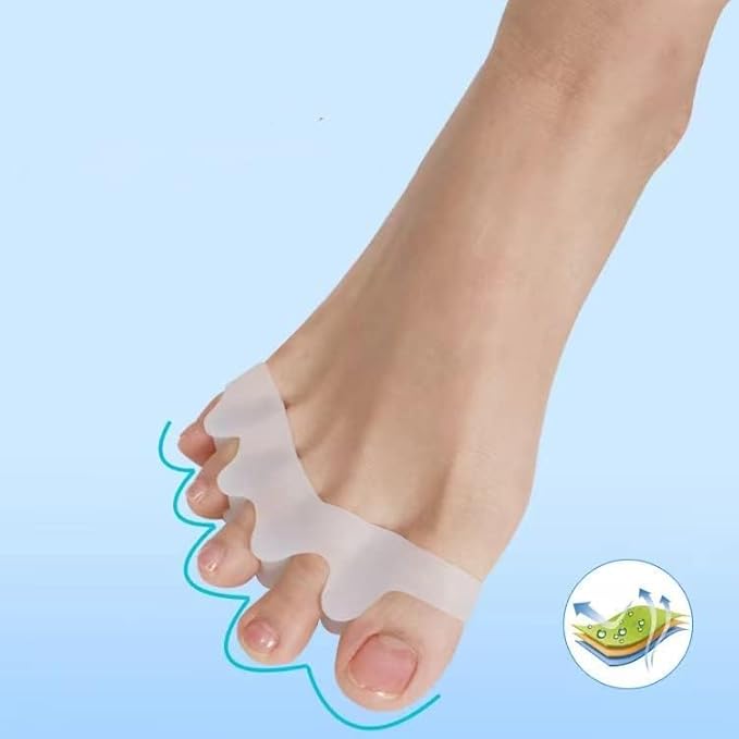 Children's Toe Separators for Functional Fitness Athletes - Toe Straighteners for Foot Pain Relief and Plantar Fasciitis - Fix Feet - Fix Toes - Fix Bunions - Toe Spacers for Crossfit White