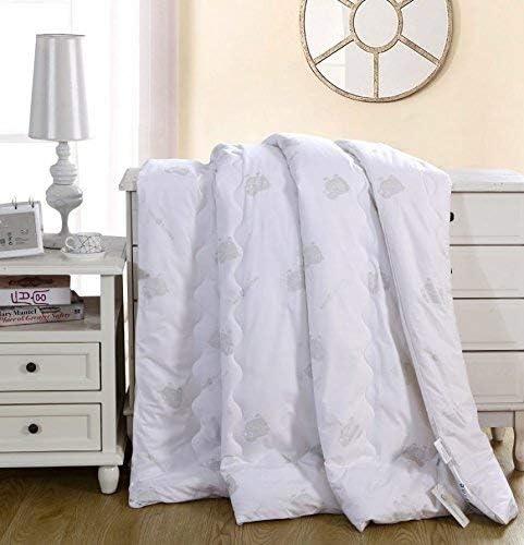 HealthyLine Energy Comforter - Tourmaline Fiber Filled, 233 TC White Cotton Shell, Lightweight, Breathable - Biomagnetic Negative Ion and Far Infrared Therapy (Queen Size)