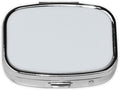 Custom Square Pill Case with Mirror, Personalized Pill Box Add Your Own Logo Text Picture Customized Tablet Vitamin Holder Organizer for Purse Pocket Travel Gifts