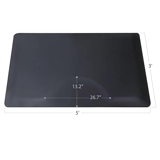 Salon mats for Hair Stylist 3'x5' Barber Shop Salon Floor Chair Mat - Black Square Anti-Fatigue Salon Floor Mat -1/2" Thick Salon Standing Mat