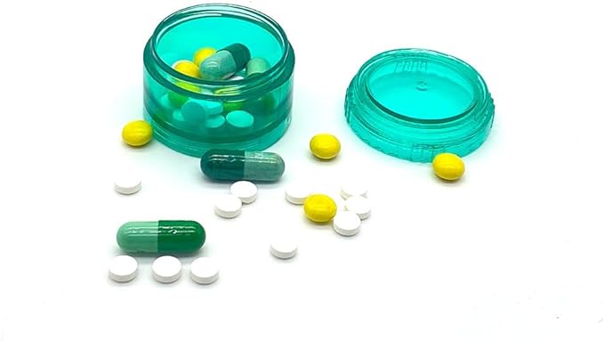HaiSea Weekly Travel Pill Planner-Monthly Pill Organizer, Daily Month Pill Box-Separate AM/PM Compartments Colors Vary (Green)