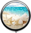 Beautiful Beach Seascape Pattern Cute Pill Box/Pill case-Round Pill Box/case- Three-Compartment Pill Box/Pill case …