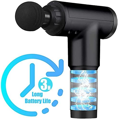 Deep Tissue Massage Gun with 4 Interchangeable Heads, Portable Percussion Muscle Massager for Athletes Pain Relief
