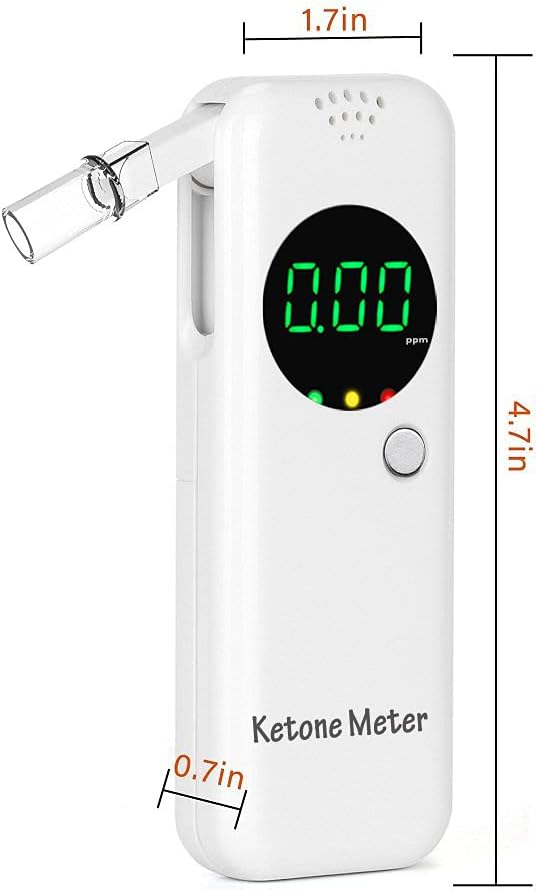 Portable Ketosis Meter - High Accuracy Breath Ketosis Tester, Pain-Free Ketone Analyzer with 10 Washable Mouthpieces | Achieve Keto Goals