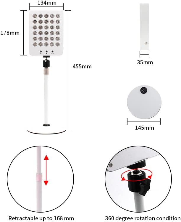 Red Light Therapy for Face and Body, 30 LEDs Red 660nm Near Infrared 850nm, High Power Panel for Pain Relief, Sleep, Skin Health, Anti-Aging, Energy, Recovery (White)