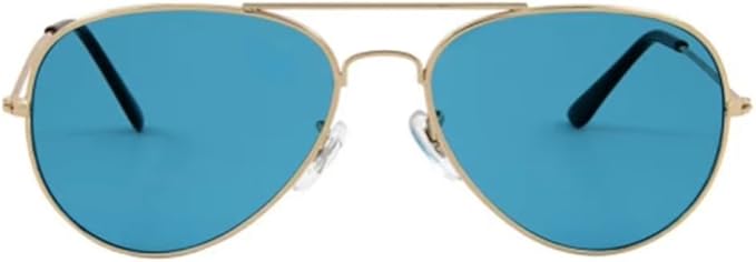 Aviator Style Color Therapy Glasses – Gold Metal Frame, UV400 Protection, Metal Hinges, Silicone Nose Pads – 10 Colors