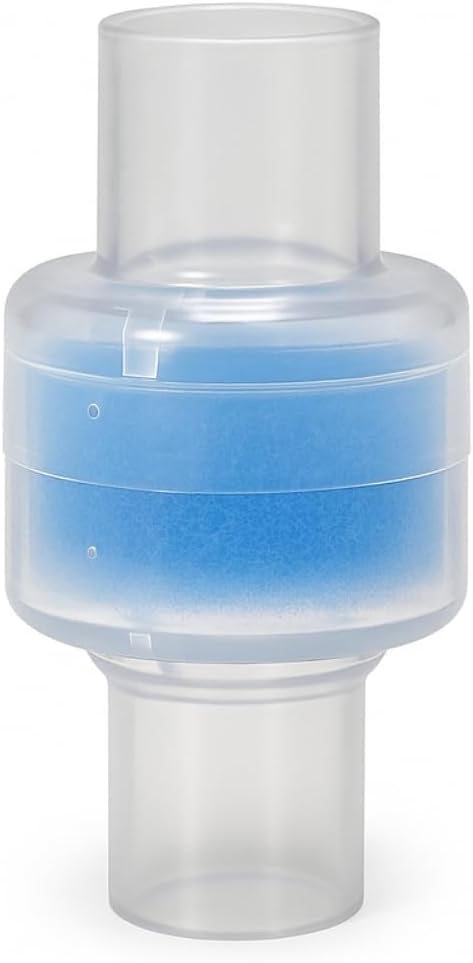 24 Pcs Nispira HME Heat Moisture Exchanger Filter in-Line Humidification Solution Unit for CPAP biPAP Machine & Mask, Z1, Z2, Dreamstation