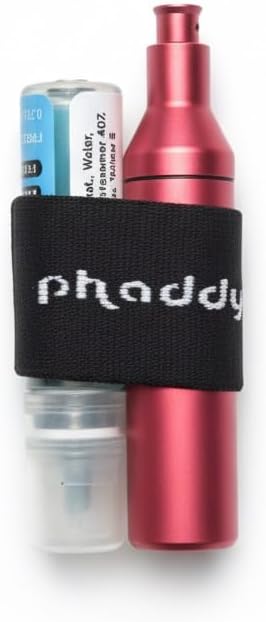 phaddy Keychain Pill Holder – Waterproof Airtight EDC Capsule Container, Aluminum Pill Box with Modular Band for Keys, Travel, Emergency Cash, Vitamins & Essentials (Pink, Standard)