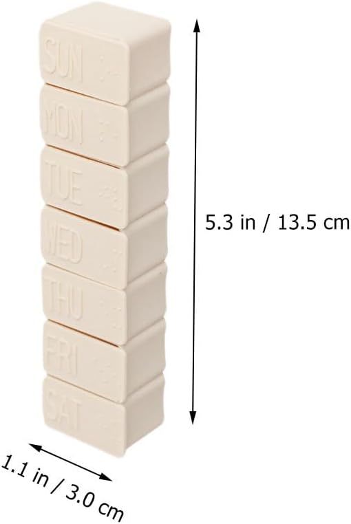 DOITOOL Weekly Pill Organizer 7-Day Portable Single Row Medicine Storage Case Travel Pill Box Lightweight Creative Piano Keyboard Design