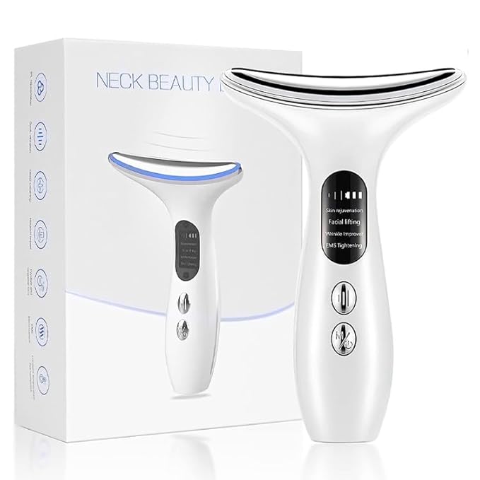 EMS Face Lifting Device – LED Light Therapy Facial Massager for Anti-Aging, Wrinkle Reduction & Skin Tightening – 4 Modes, 3 Intensities, USB Rechargeable – Face/Neck Beauty Tool