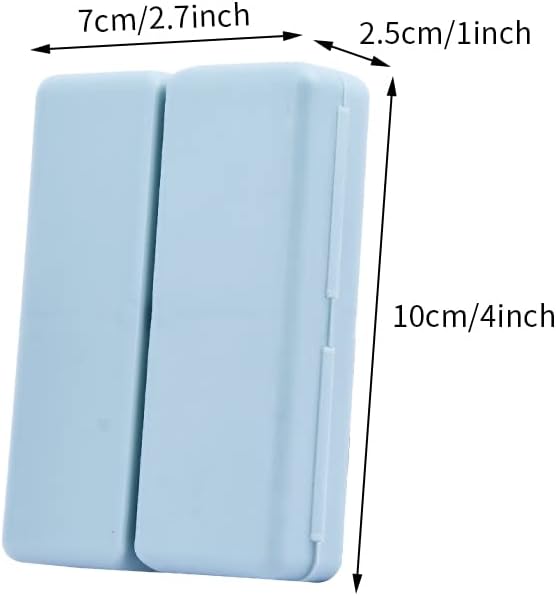 Xiaokeis 2 Pcs Pill Organizer, Travel Pill Organizer, Pocket Pharmacy with 7 Compartments Design, Magnetic Travel Pill Box Pill Dispenser, Portable Medicine Vitamin Holder Container(Blue+Green)
