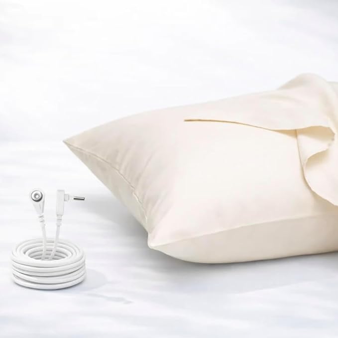 GroundLuxe Organic Grounding Pillowcase in Beige - King Size