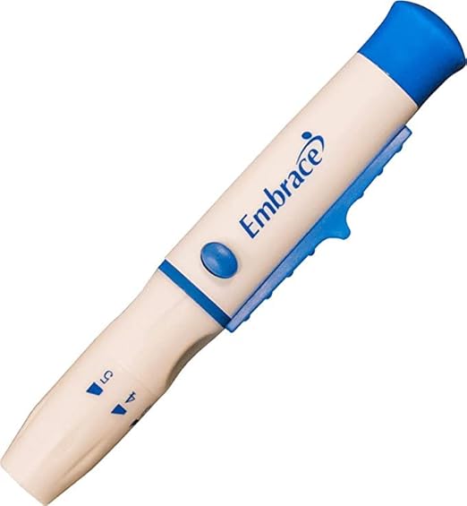 Embrace WAVE+ Bluetooth Diabetes Testing Kit – Embrace WAVE+ Blood Glucose Meter, 50 Blood Test Strips, 1 Lancing Device, 30 Gauge Lancets-50 Count and 1 Carrying Case | Health2Sync App | iOS & Android Compatible