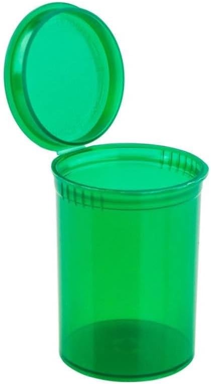 Multi-Use Airtight Empty Pill Bottles with Hinged Lids, 30 Dram Plastic Bottle Organizer for Supplements, Vitamins & Medicines, 12 Pack (Green Translucent)