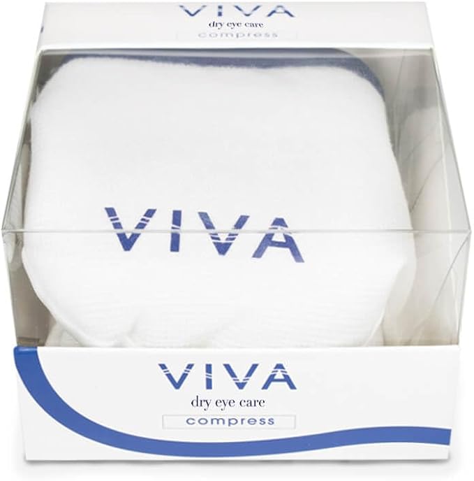Viva Mask | Moist Heat Dry Eye Care Compress in Retail Box | Microwave Activated | Dry Eye Irritation Relief | Reusable, Non-allergenic, Washable | White