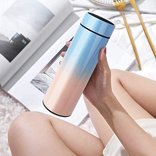 QiCheng&LYS Coffee Cup,Tea Infuser Bottle,Smart Sports Water Bottle with LED Temperature Display,17 OZ Vacuum-Insulated Stainless-Steel Water Bottle (Blue gradient)