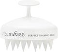 STEAMBASE Perfect Shampoo Brush | Ergonomic Scalp Massager, Scrubber, Exfoliator for Sebum & Dandruff Removal | Soft Silicone Bristles | Dry, Oily, Itchy Scalps, Wet or Dry Hair | White, 1 Count