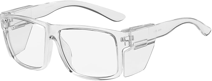 UV400 Photochromic Safety Glasses with Removable Side Shields, Blue Light Blocking