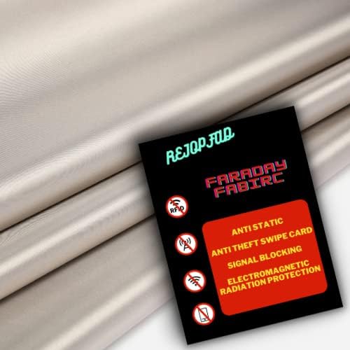 Faraday Fabric Faraday Cage Material, Copper Faraday Cloth DIY Protection for Home, WiFi, Bluetooth, GPS, and RF Signals 43 x 118 Inch (3.28 Yard)