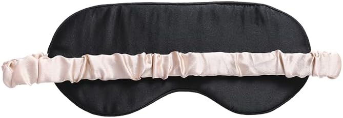 100% Mulberry Silk Sleep Mask for Women/Men Airplane Travel, Pure 22 Momme Silk Eye Mask Blackout for Sleeping, Ajustable, Luxury, Anti Wrinkle, Anti Aging Silk Blindfold, Made in USA (Pink)