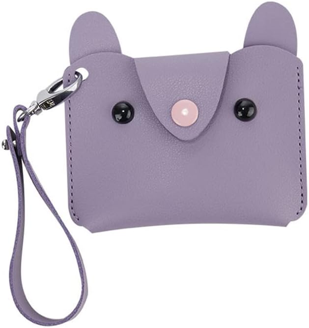 Birth Control Pill Case/Wallet PU Leather Medicine Holder Cat (Purple)