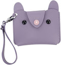 Birth Control Pill Case/Wallet PU Leather Medicine Holder Cat (Purple)