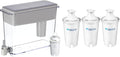 Brita XL Water Filter Dispenser for Tap and Drinking Water with 4 Standard Filters, Lasts 2 Months Each, 27-Cup Capacity, BPA Free, Gray