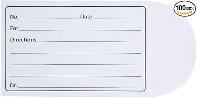 Comfort Moisture Seal Printed Pill envelopes Great for Travel (Pack of 100)