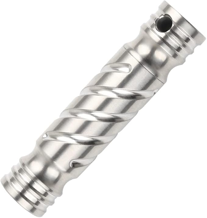 JJFox Keychain Pill Holder Small Pill Container Titanium Pill Case Pill Fob Pill Necklace Pill Container Keychain Portable EDC Metal Pill Case for Men and Women (Silver)