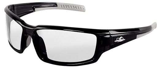 Bullhead Safety Eyewear Maki Glasses - Anti-Fog, Lightweight, Impact/Scratch Resistant, UV Blocking Sunglasses for Hunting/Shooting, Outdoor Sports, Construction, Clear/Crystal Black